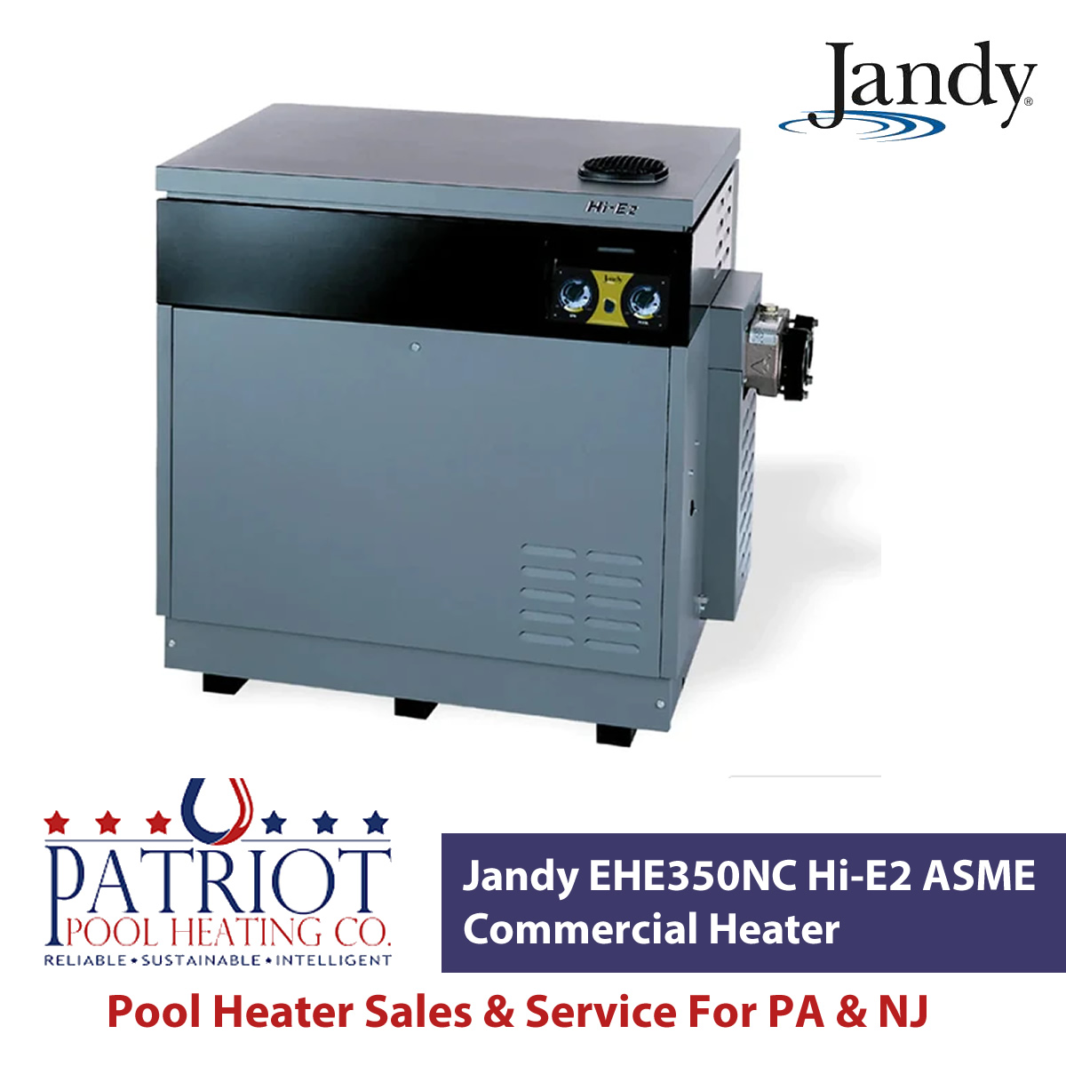 Jandy EHE350NC HiE2 ASME Commercial Heater 350K BTU Jandy EHE350NC Hi